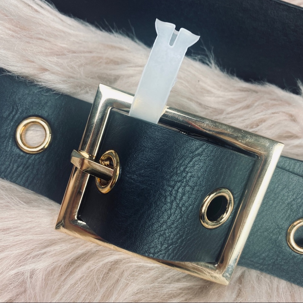 Square Metal Buckle Black  Belt New - Picture 6 of 10